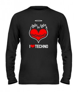 Чоловічий лонгслів I love techno