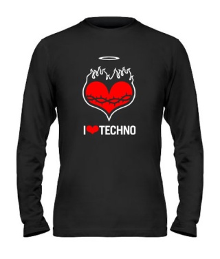 Чоловічий лонгслів I love techno