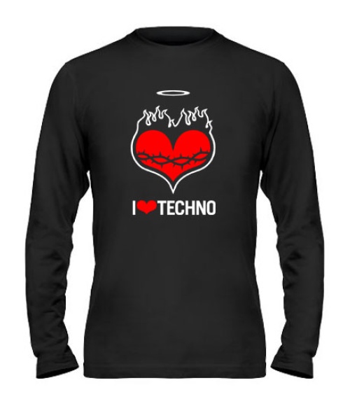 Мужской Лонгслив I love techno