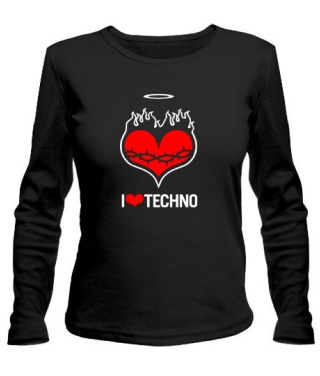 Жіночий лонгслів I love techno