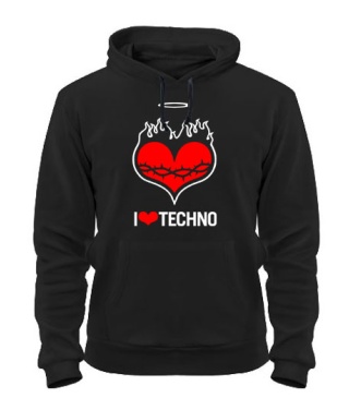 Толстовка-худи I love techno