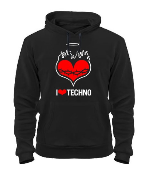 Толстовка-худі I love techno