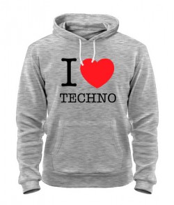 Толстовка-худи I love techno 2