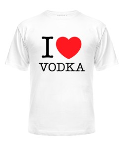 Мужская Футболка (белая S) I love vodka