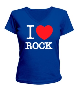 Жіноча футболка з V-подібним вирізом I love rock