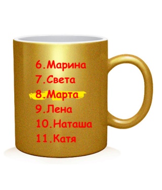 Чашка 8. Марта (имя)