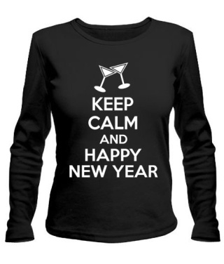 Женский лонгслив KEEP CALM and HAPPY NY