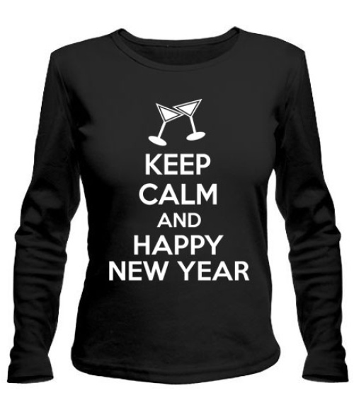 Женский лонгслив KEEP CALM and HAPPY NY