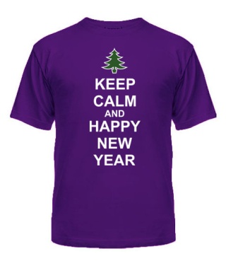 Мужская Футболка Keep calm and happy New Year