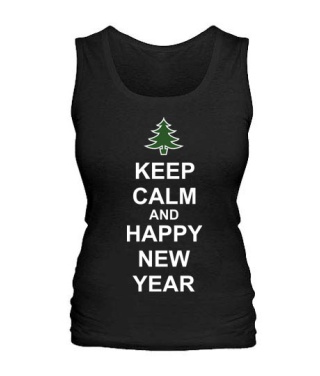 Женская майка Keep calm and happy New Year