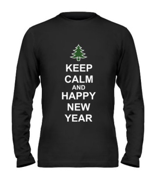 Мужской Лонгслив Keep calm and happy New Year