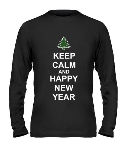 Чоловічий лонгслів Keep calm and happy New Year