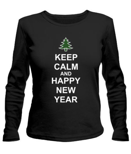 Жіночий лонгслів Keep calm and happy New Year