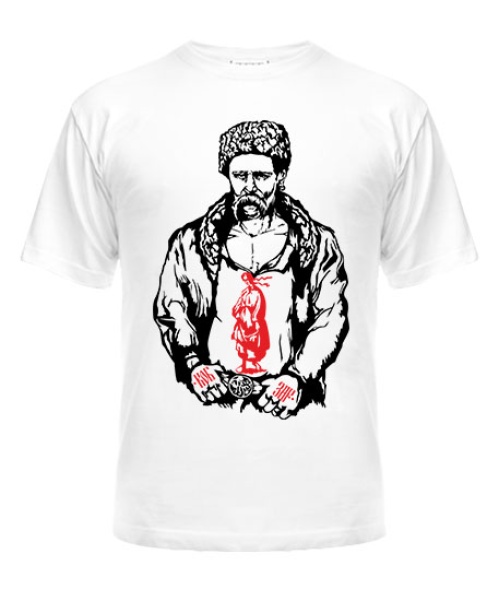 Чоловіча футболка (Білий L) Тарас Шевченко