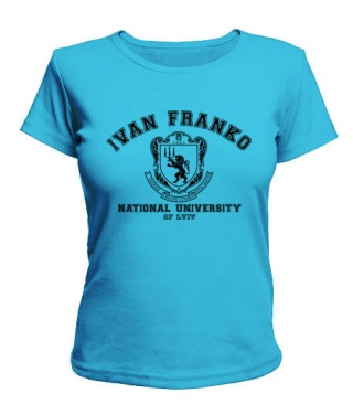 Жіноча футболка (Бірюзовий XL) ЛНУ ім. І. Франка