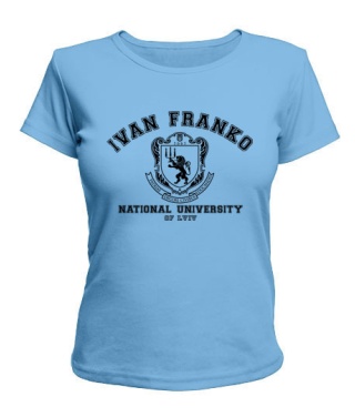 Жіноча футболка (Блакитний XL) ЛНУ ім. І. Франка