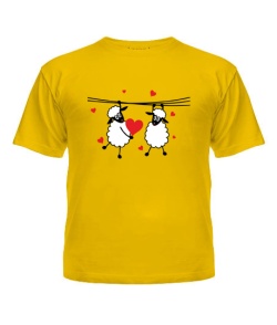 Дитяча футболка (Жовтий 6 років 116 см) Закохані овечки