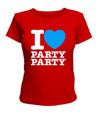 Женская футболка I love party