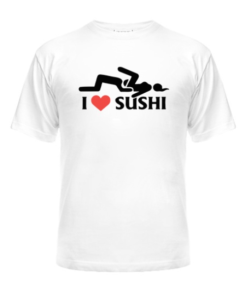 Мужская Футболка (Белая М) I LOVE SUSHI