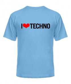 Чоловіча футболка I love techno 1