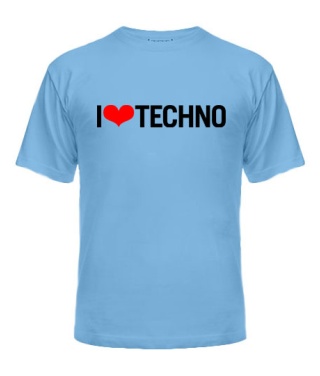 Чоловіча футболка I love techno 1