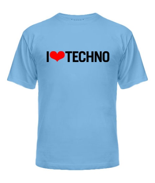 Мужская Футболка I love techno 1