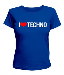 Женская футболка I love techno 1