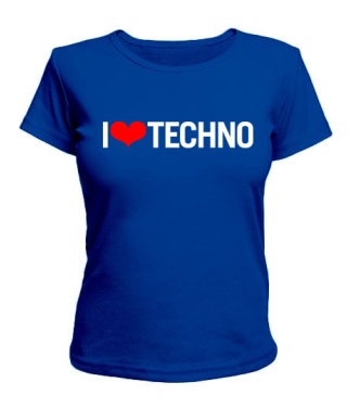 Женская футболка I love techno 1