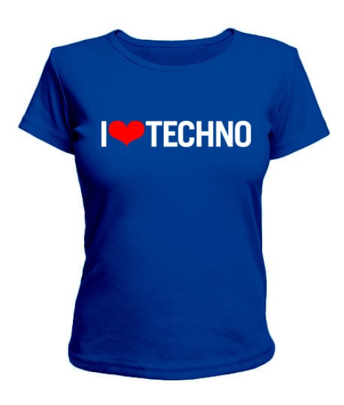 Женская футболка I love techno 1