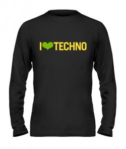 Чоловічий лонгслів I love techno 1