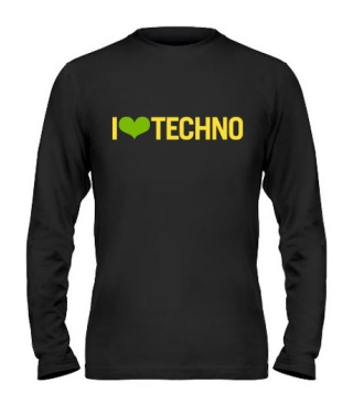 Чоловічий лонгслів I love techno 1