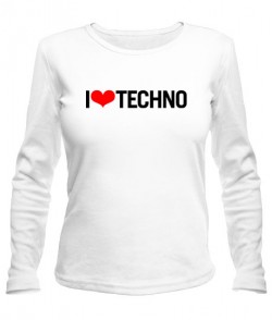 Женский лонгслив I love techno 1