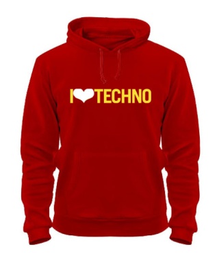 Толстовка-худи I love techno 1