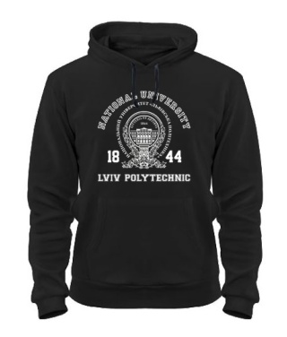 Толстовка-худі (Чорний S) Львівська політехніка