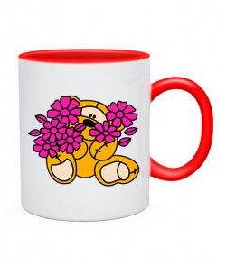 Чашка Мишка с цветами