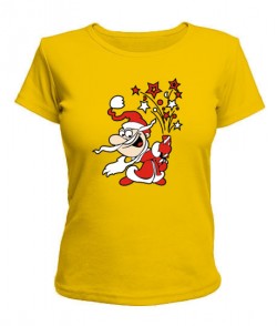 Женская футболка Дед Мороз-хлопушка