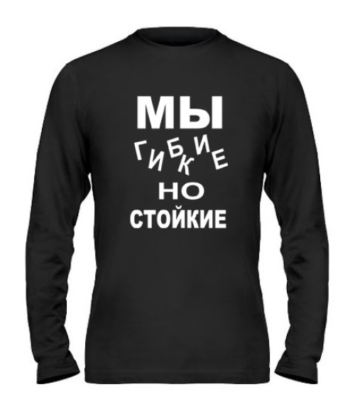 Мужской Лонгслив Мы  гибкие, но стойкие