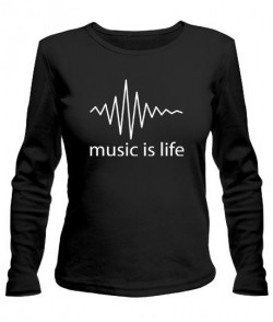 Женский лонгслив Music is life