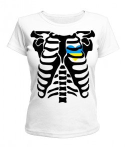 Жіноча футболка Скелет-патріот