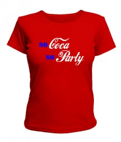 Женская футболка (красная XS) no Coca no Party