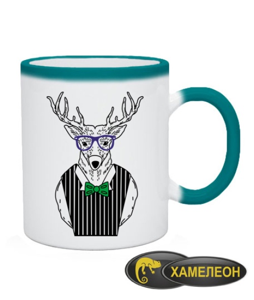 Чашка хамелеон Олень-хіпстер №3