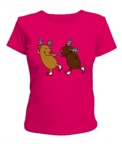 Женская футболка Веселые оленята