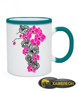 Чашка хамелеон Орхідеї