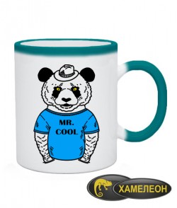 Чашка хамелеон Панда-хипстер