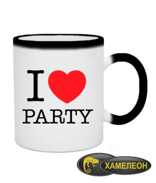 Чашка хамелеон I love party-Варіант 2