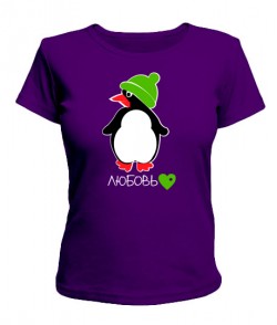 Женская футболка Пингвин-любовь