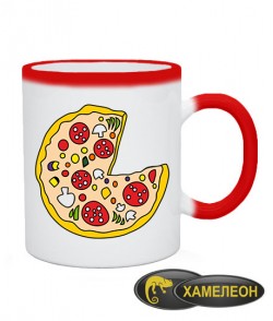 Чашка хамелеон Пицца (для него)