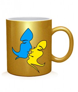 Чашка арт Поцілунок (прапор України)