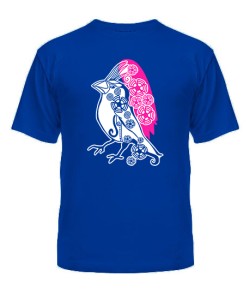 Чоловіча футболка (Синя М) Птах