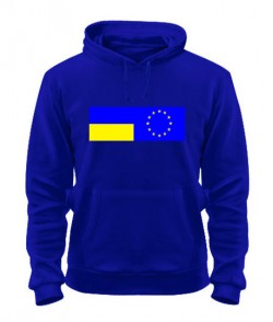 Толстовка-худі Прапор України та Євросоюзу Варіант №2